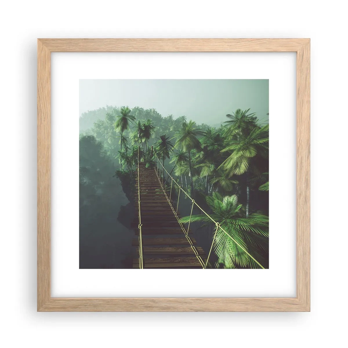 Póster en marco roble claro - Sobre un mar de verde - 30x30 cm