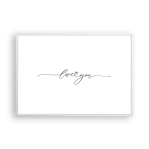 Póster en marco blanco - Negro sobre blanco - 100x70 cm