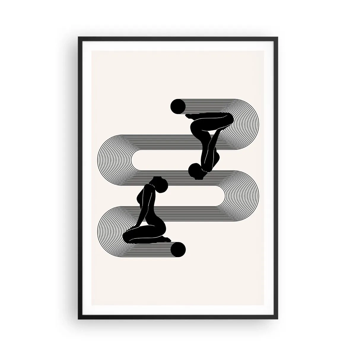 Póster en marco negro - Simetría sensual - 70x100 cm