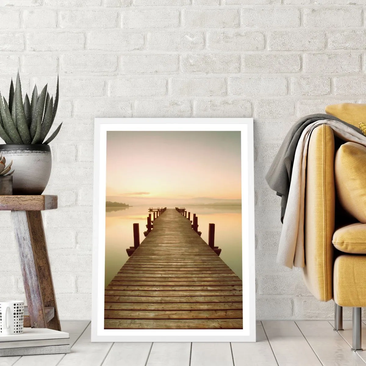 Póster en marco blanco - Antes del amanecer, al amanecer, la luz - 40x50 cm