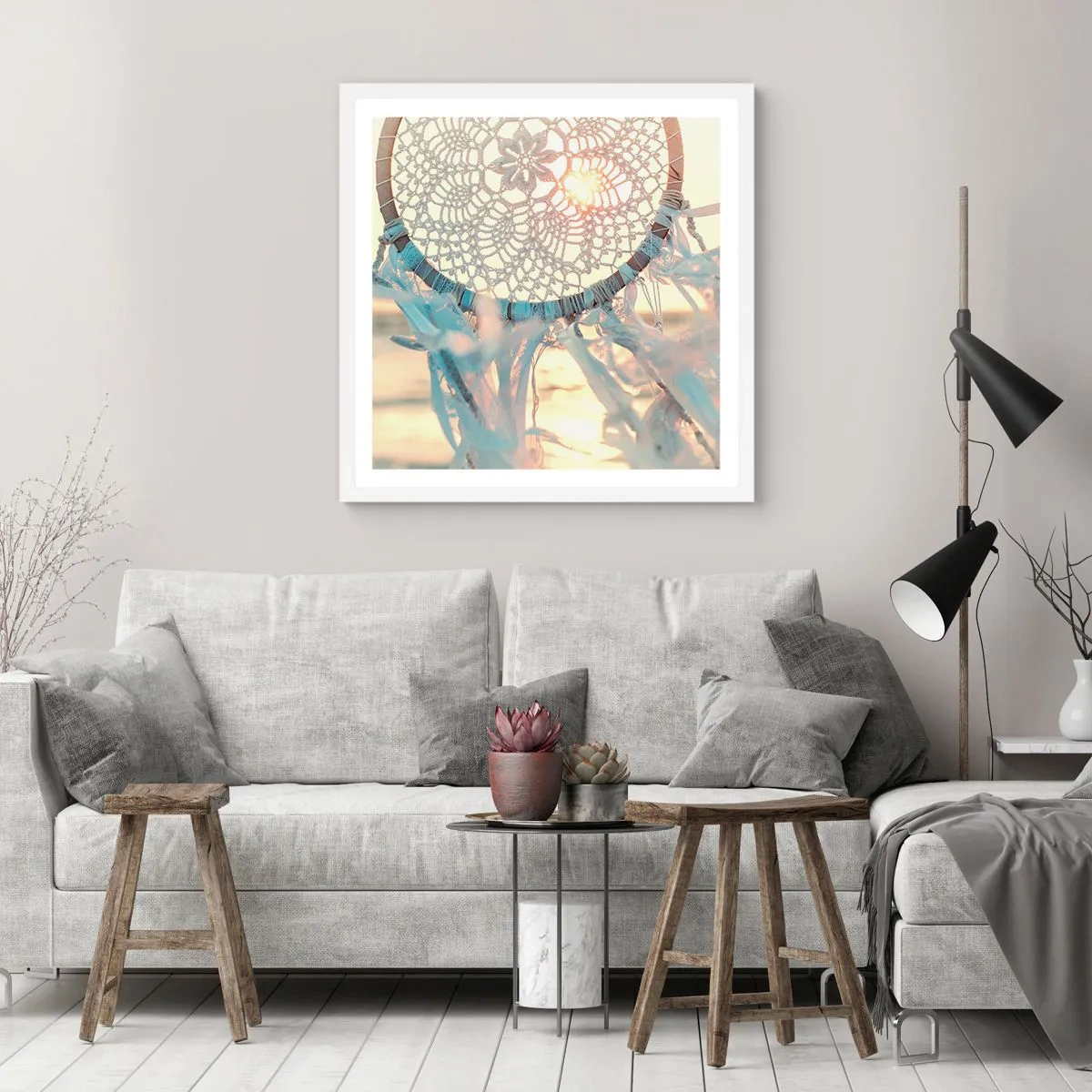 Póster en marco blanco - Tótem sagrado - 60x60 cm