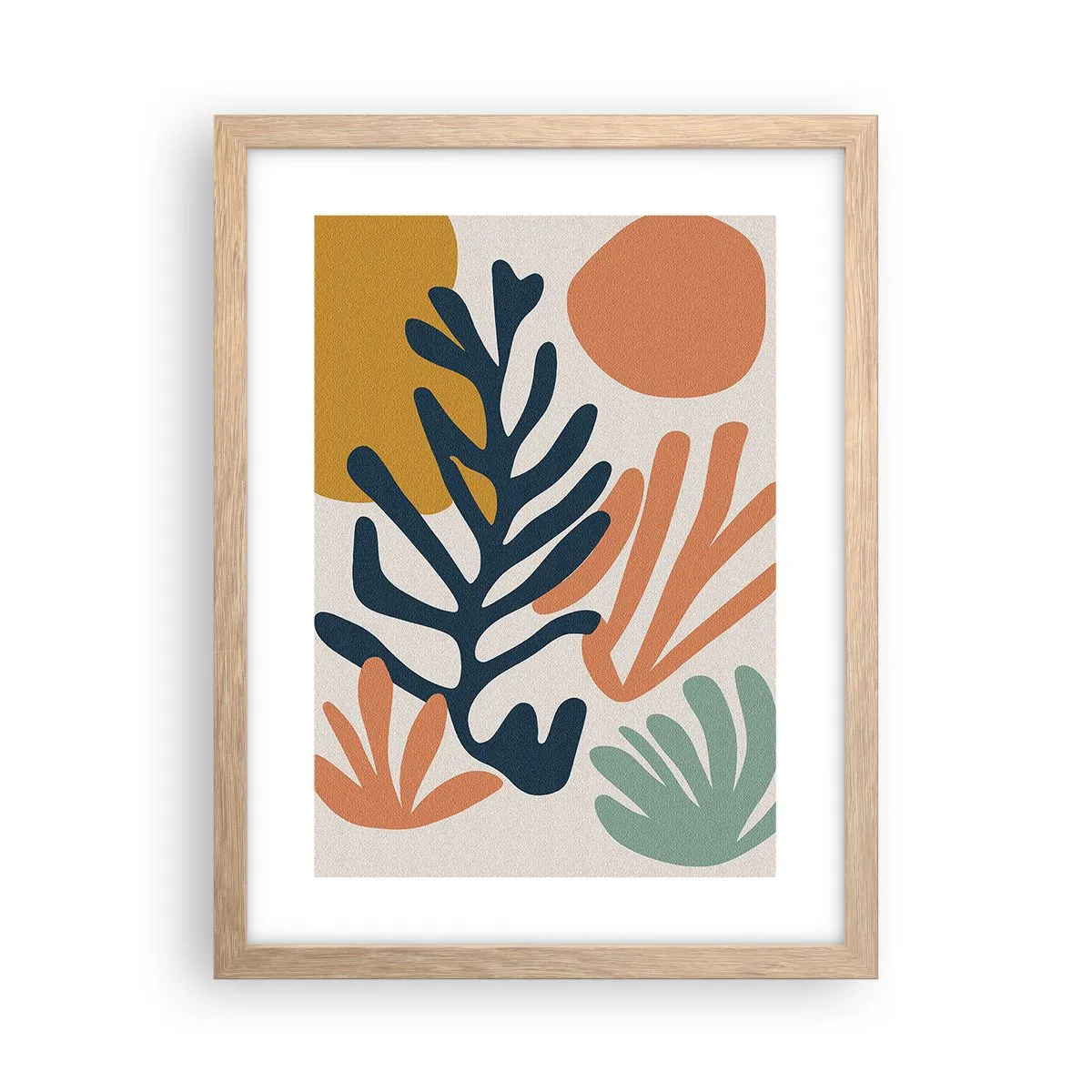 Póster en marco roble claro - Mares de coral - 30x40 cm