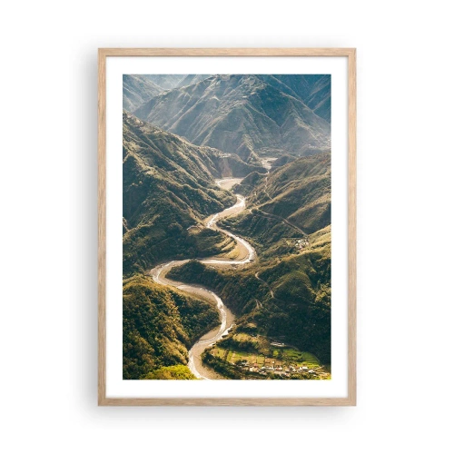 Póster en marco roble claro - Directamente desde el corazón de las montañas - 50x70 cm