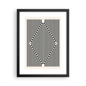 Póster en marco negro - Ilusión geométrica - 30x40 cm