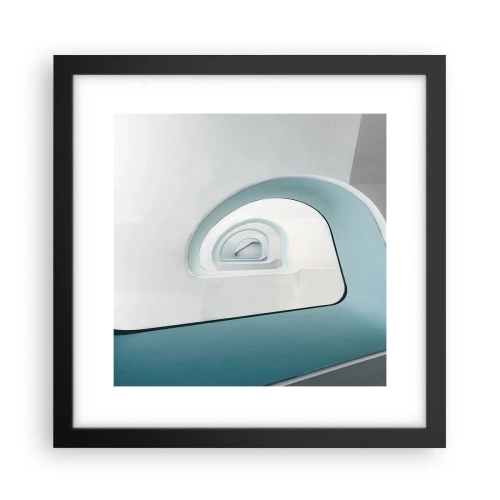 Póster en marco negro - Espiral del río azul - 30x30 cm