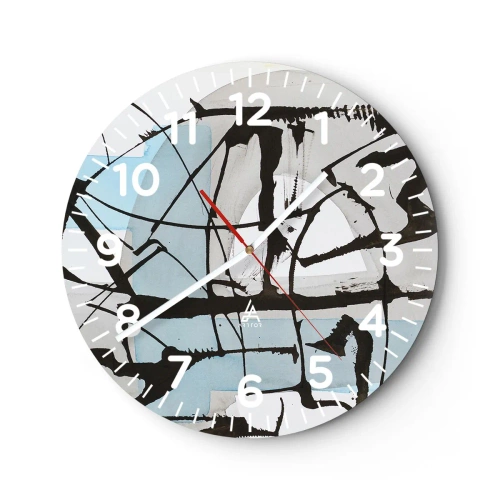 Reloj de pared - Reloj de vidrio - Azul a pesar de todo - 30x30 cm