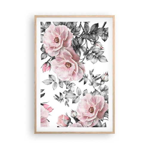 Póster en marco roble claro - Entre las rosas - 61x91 cm