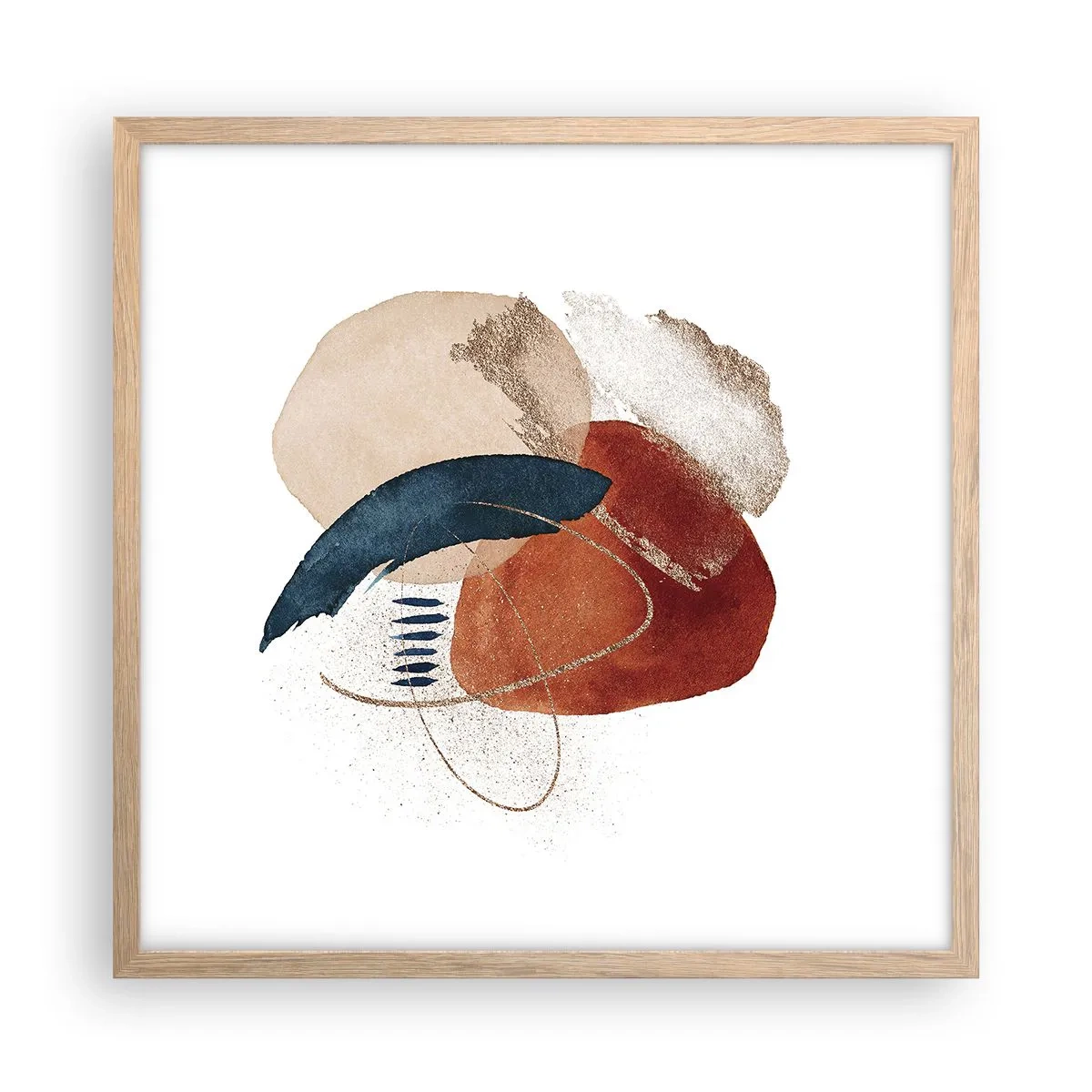 Póster en marco roble claro - Composición ovalada - 50x50 cm