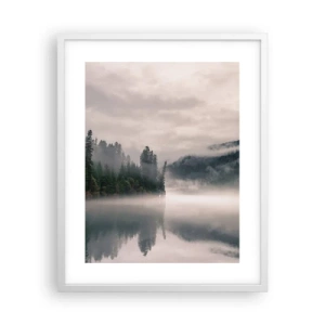 Póster en marco blanco - En el ensueño, en la niebla - 40x50 cm