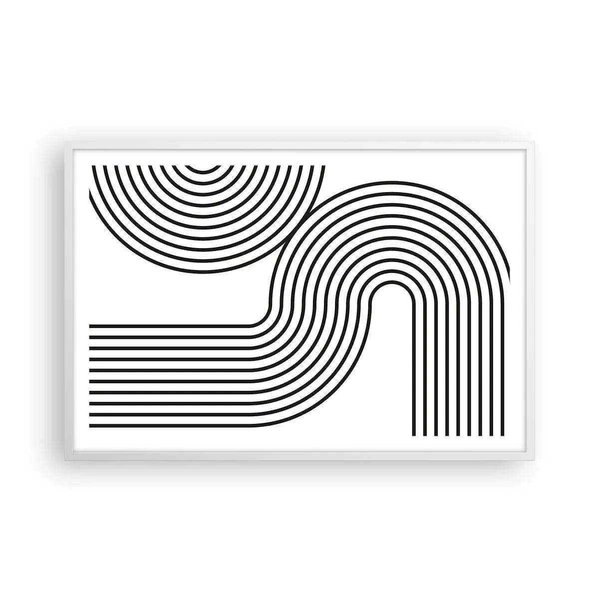 Póster en marco blanco - En una curva - 91x61 cm