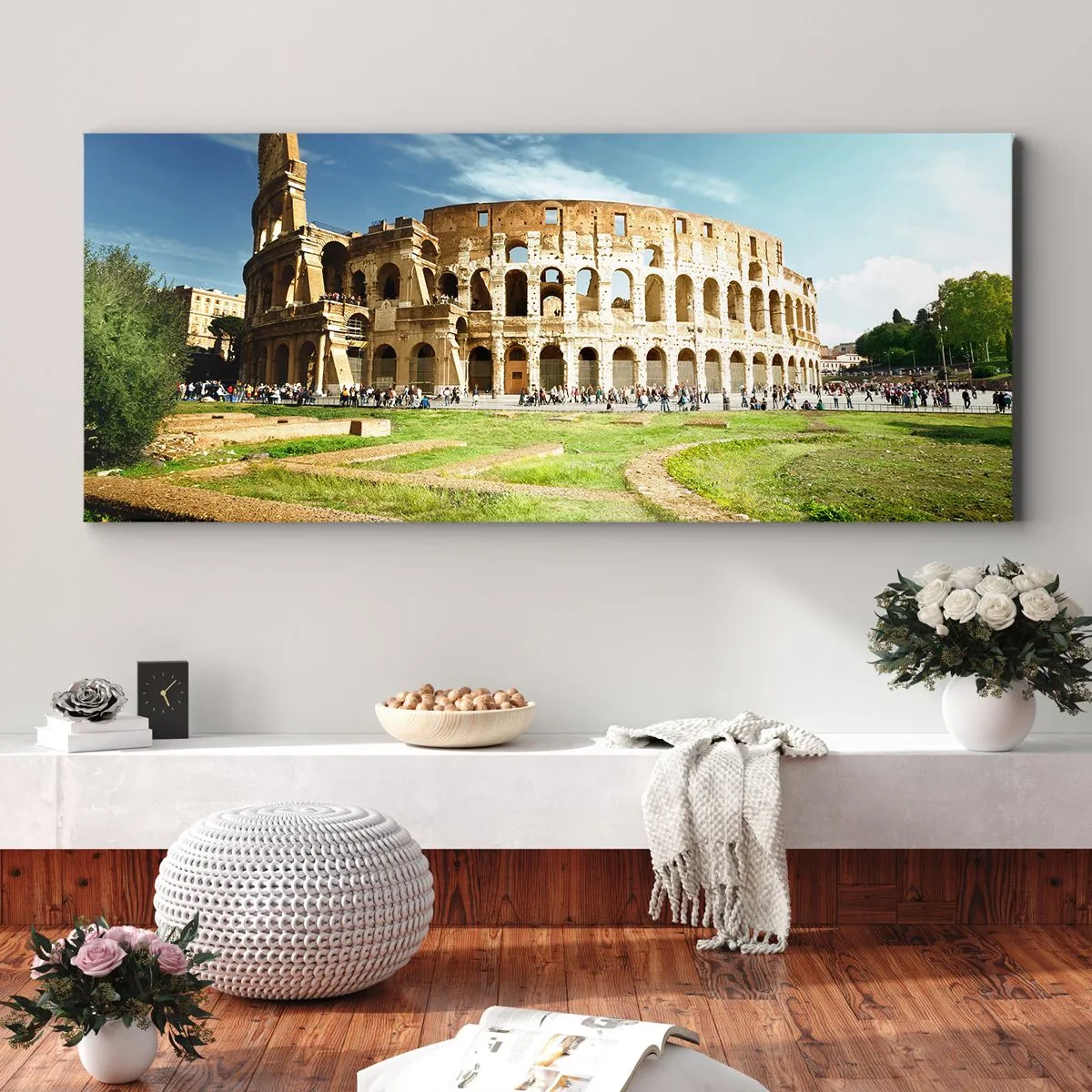 Cuadro sobre lienzo - Impresión de Imagen - Todavía se oye el sonido de las armas - 100x40 cm