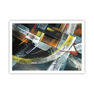 Póster - Pinceladas abstractas coloridas - 100x70cm - La energía del movimiento - Decoración de pared moderna para salón y dormitorio ARTTOR