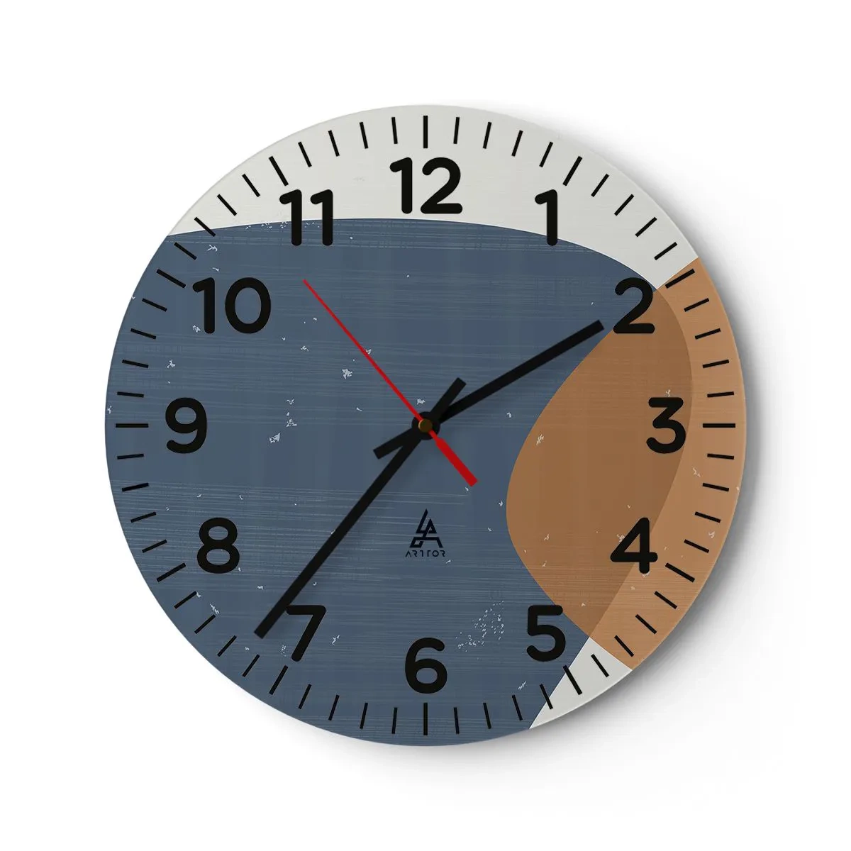 Reloj de pared - Reloj de vidrio - Óvalos e influencias - 30x30 cm
