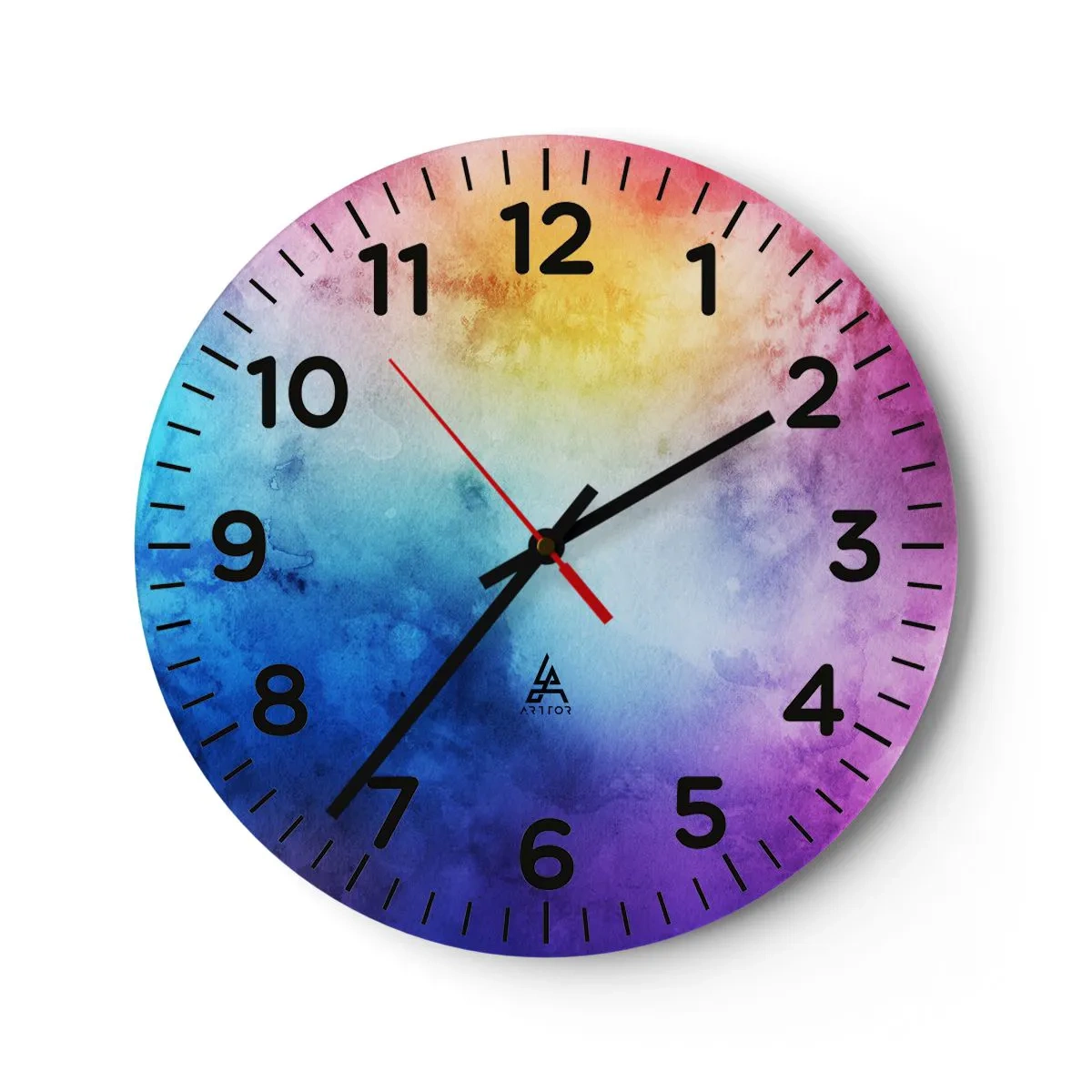 Reloj de pared - Reloj de vidrio - Casi en el séptimo cielo - 40x40 cm