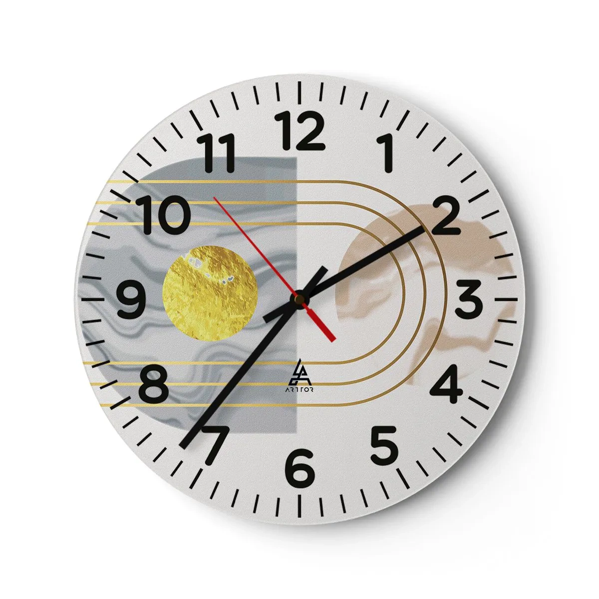 Reloj de pared - Reloj de vidrio - Brillo y resplandor - 30x30 cm