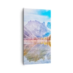 Cuadro sobre lienzo - Impresión de Imagen - Ya es otoño en las montañas - 65x120 cm