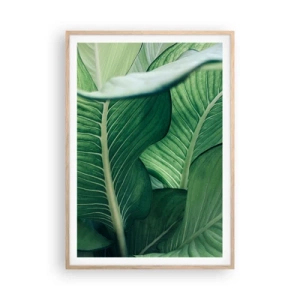 Póster en marco roble claro - Vida intensamente verde - 70x100 cm