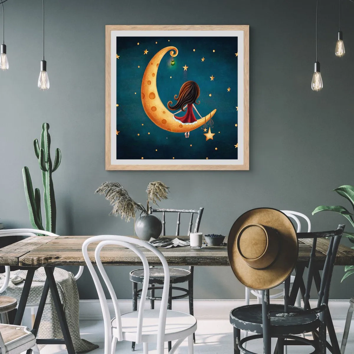 Póster en marco roble claro - Érase una vez... - 30x30 cm