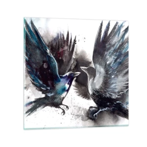 Cuadro sobre vidrio - Impresiones sobre Vidrio - De cuervo a cuervo... - 30x30 cm
