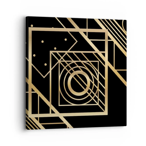 Cuadro sobre lienzo - Impresión de Imagen - Geometría dorada - 30x30 cm