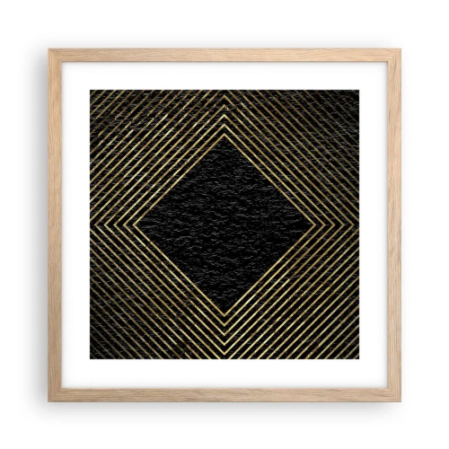 Póster en marco roble claro - Geometría al estilo glamour - 40x40 cm