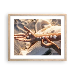 Póster en marco roble claro - La belleza al alcance de la mano - 50x40 cm