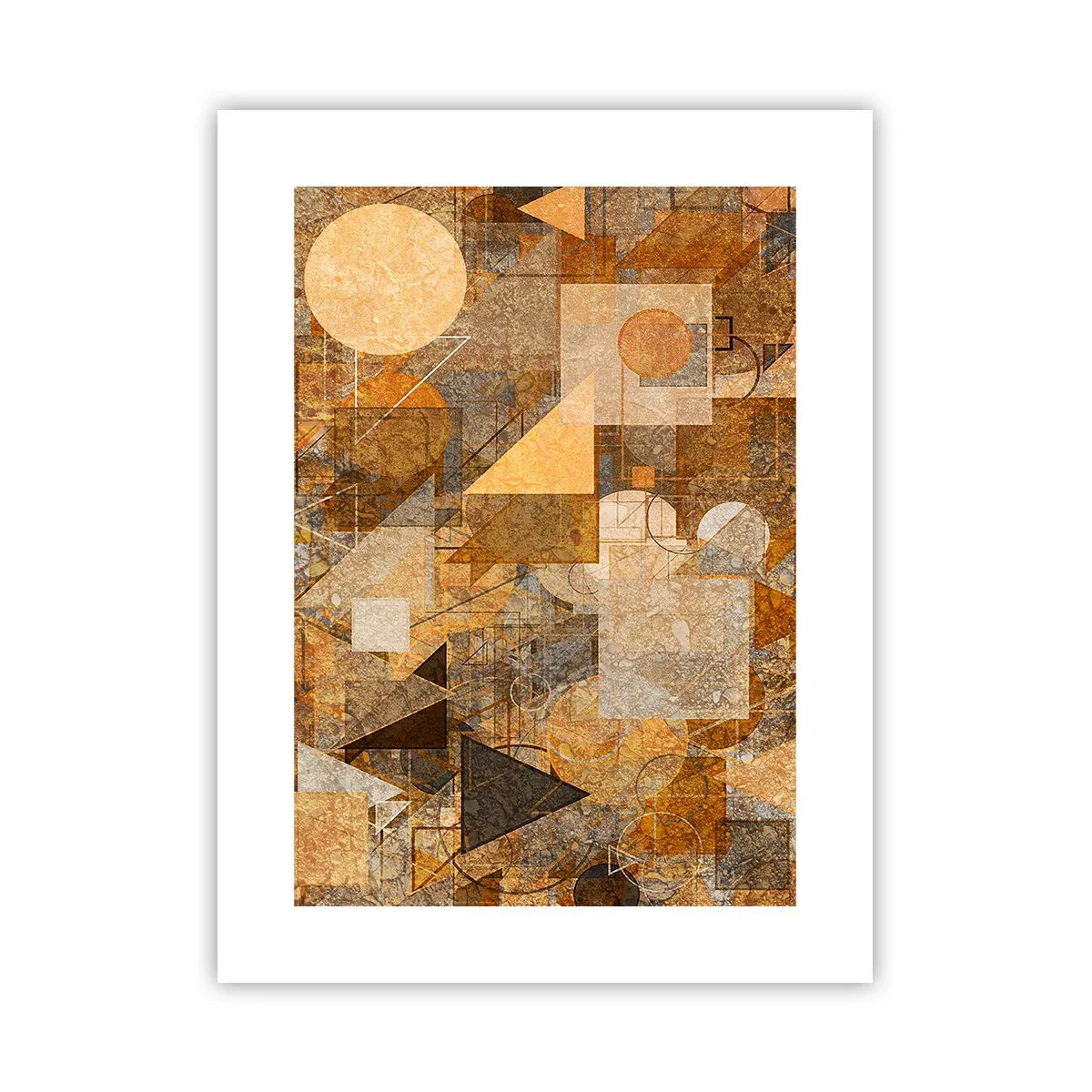 Póster - Estudio cubista en bronce - 30x40 cm