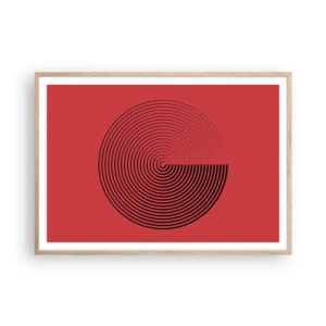 Póster en marco roble claro - Movimiento circular - 100x70 cm