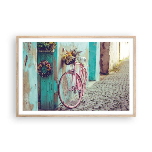 Póster en marco roble claro - Ahora mismo vuelvo - 91x61 cm