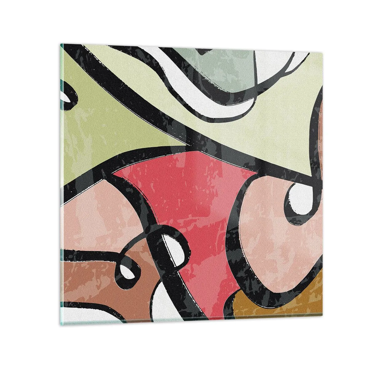 Cuadro sobre vidrio - Impresiones sobre Vidrio - Piruetas entre colores - 30x30 cm