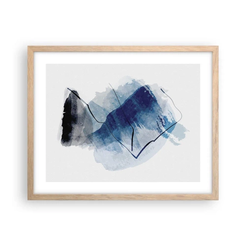Póster en marco roble claro - Montaña helada - 50x40 cm