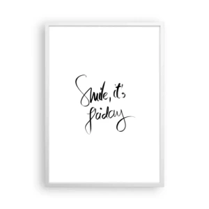 Póster en marco blanco - La verdadera alegría - 50x70 cm