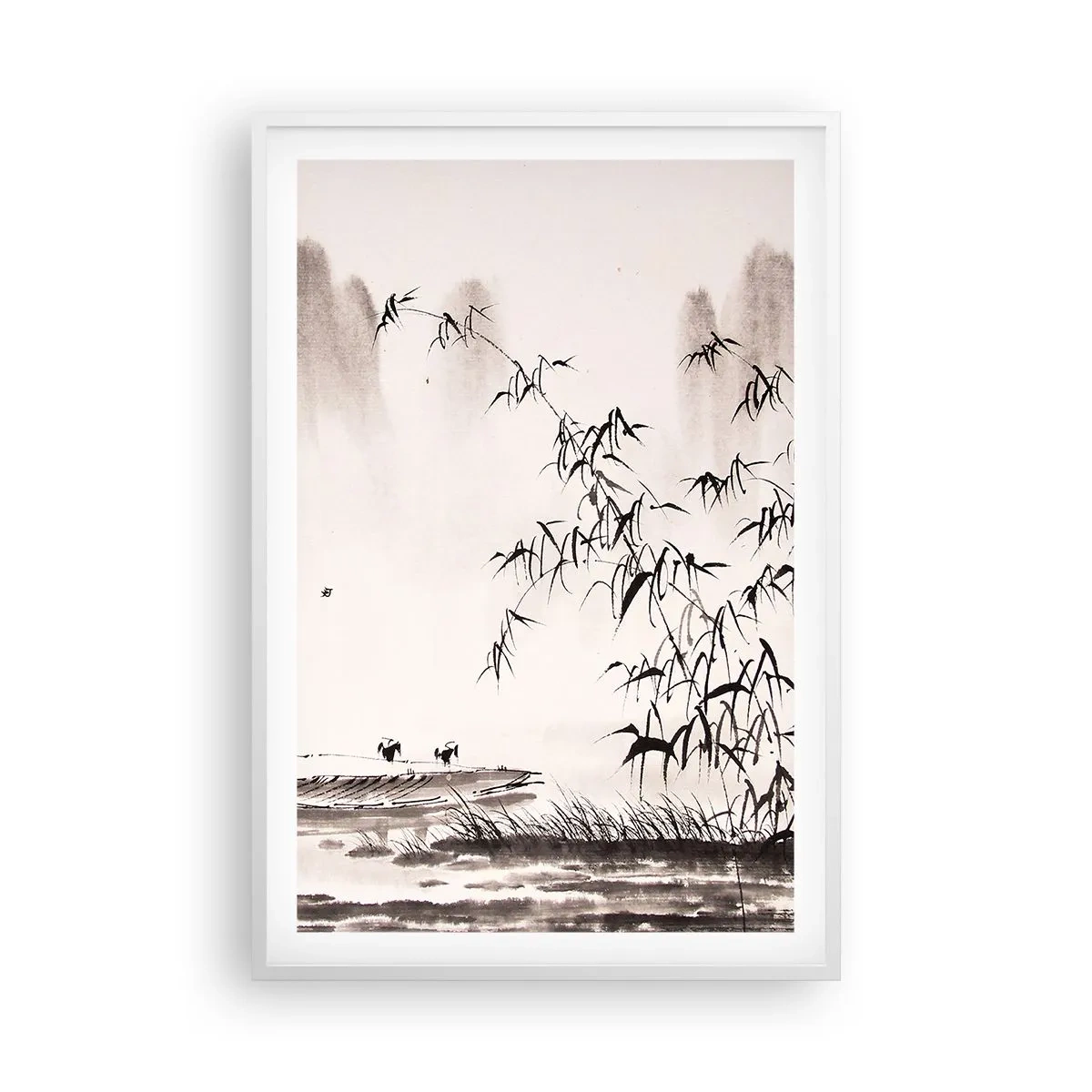 Póster en marco blanco - El silencio de los arrozales - 61x91 cm