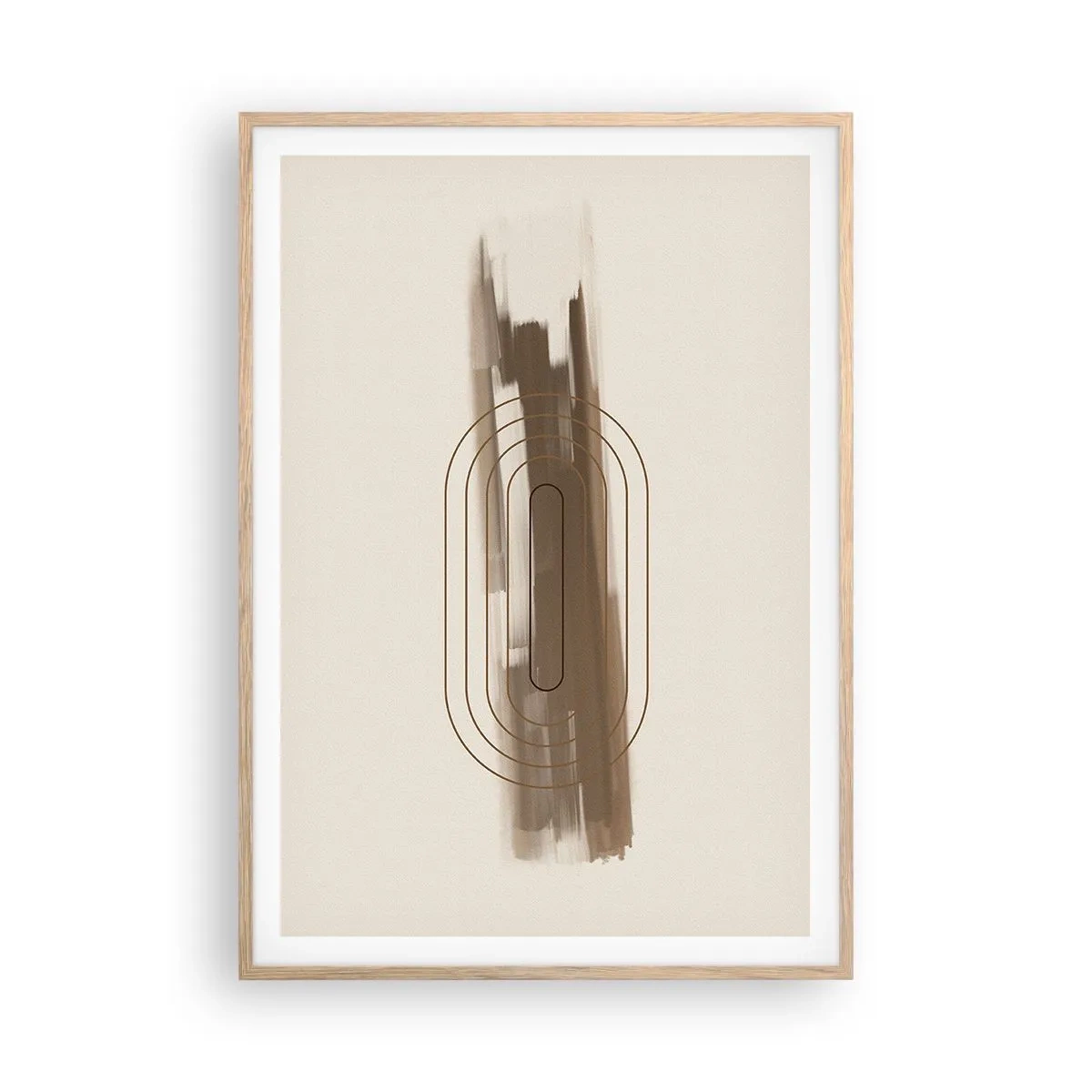 Póster en marco roble claro - Un soplo de gris - 70x100 cm