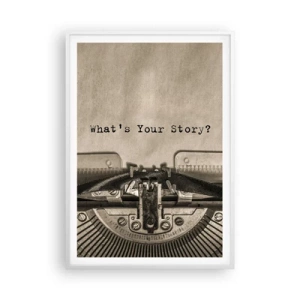 Póster en marco blanco - Solo espero una respuesta - 70x100 cm