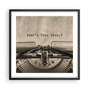 Póster en marco negro - Solo espero una respuesta - 50x50 cm