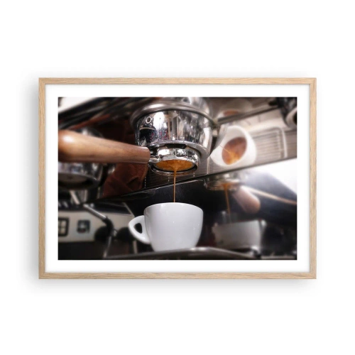 Póster en marco roble claro - El mejor momento del día - 70x50 cm