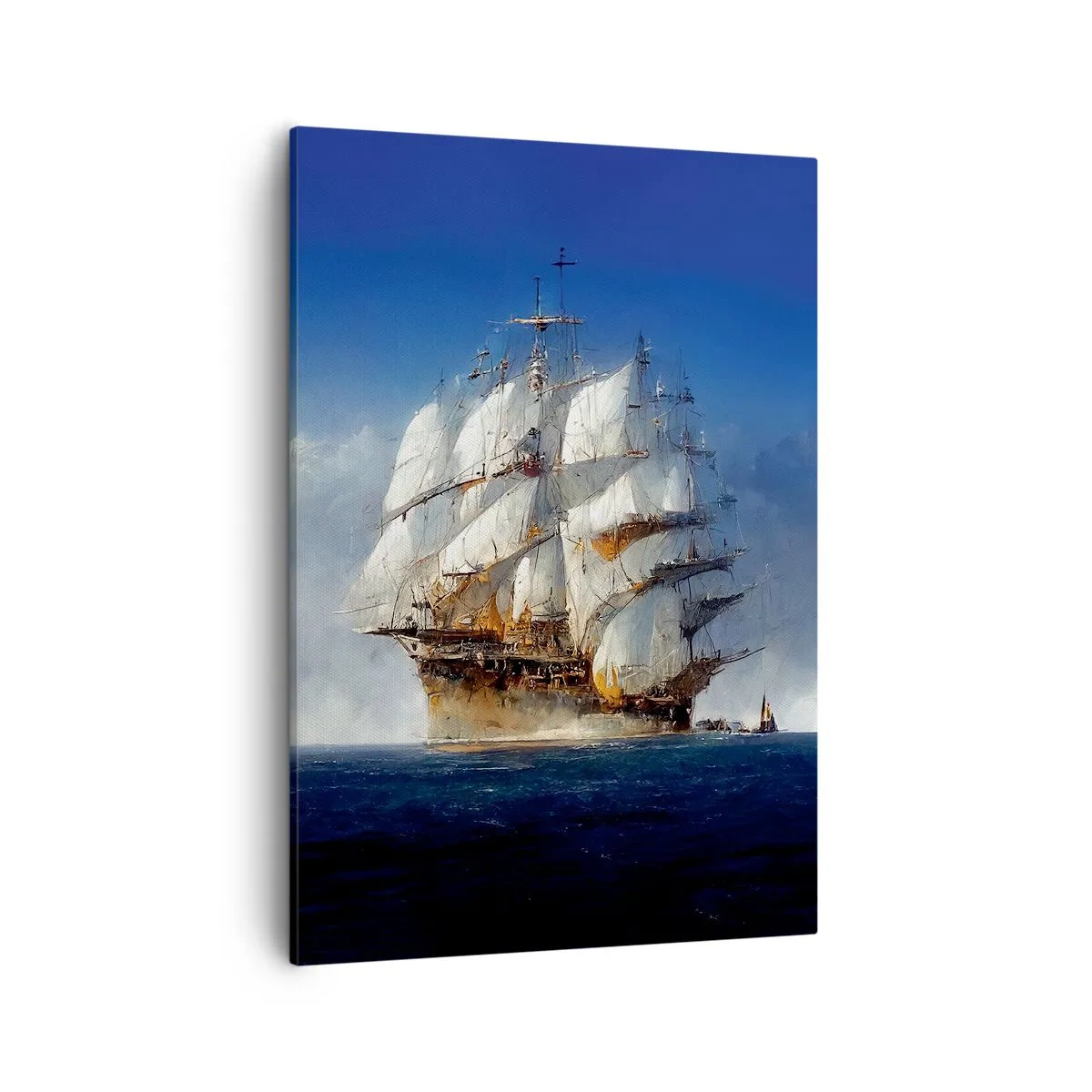 Cuadro sobre lienzo - Impresión de Imagen - Un velero en mar abierto bajo un cielo azul. - 50x70cm - La gran gloria - Decoración de pared moderna para salón y dormitorio ARTTOR