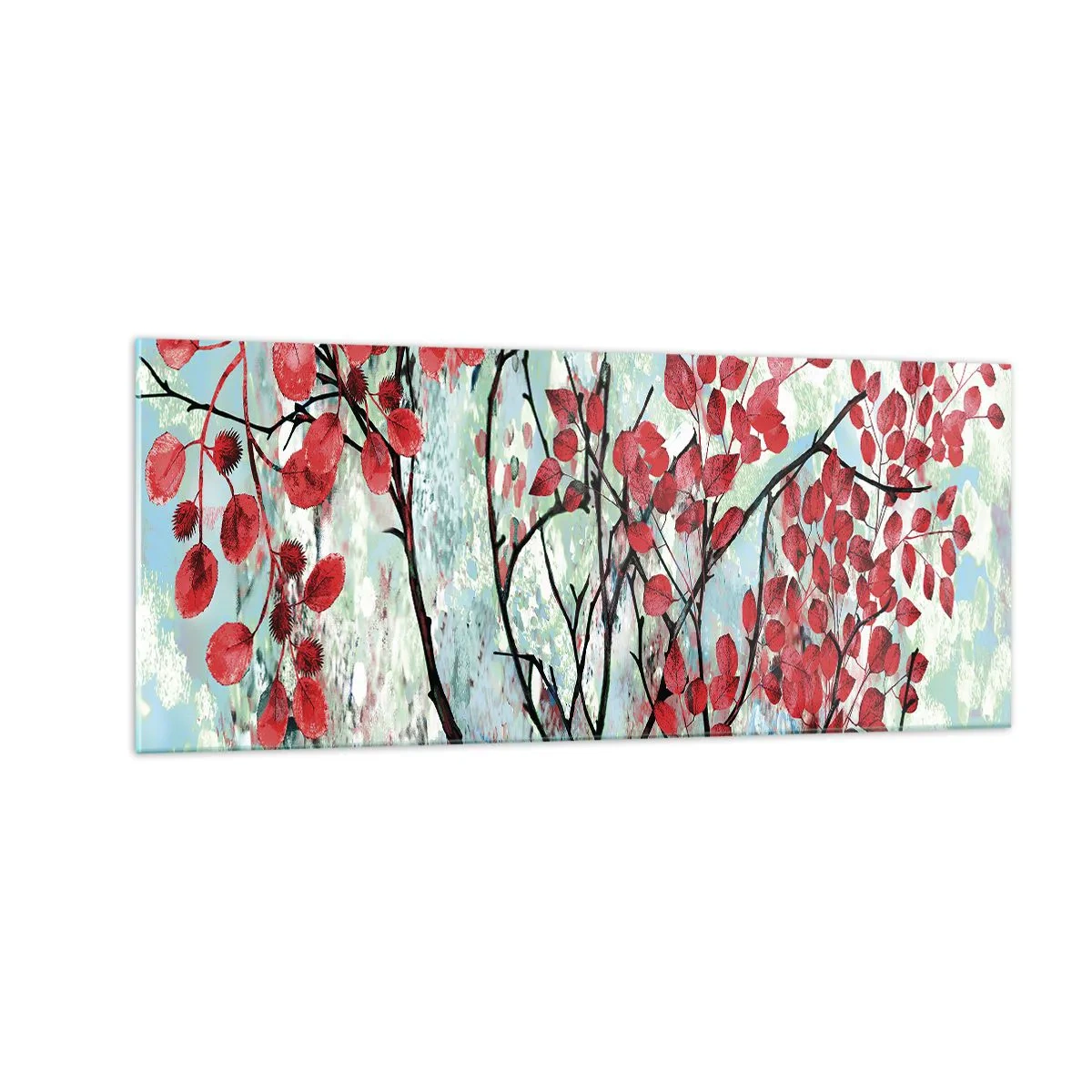 Cuadro sobre vidrio - Impresiones sobre Vidrio - Un árbol en escarlata - 100x40 cm