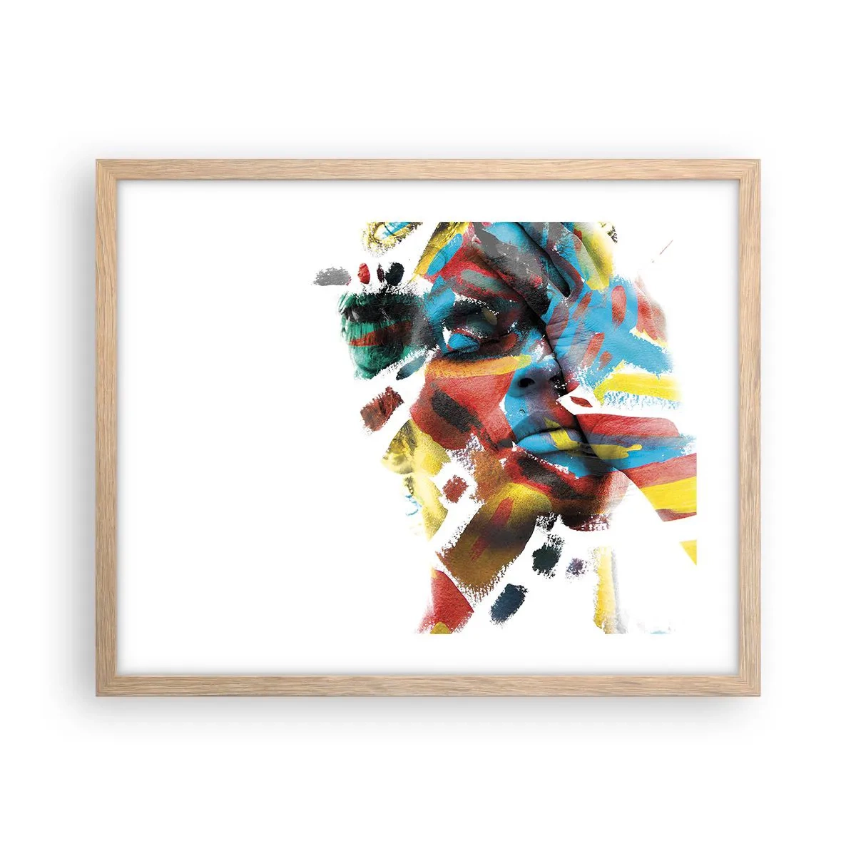 Póster en marco roble claro - Una personalidad colorida - 50x40 cm