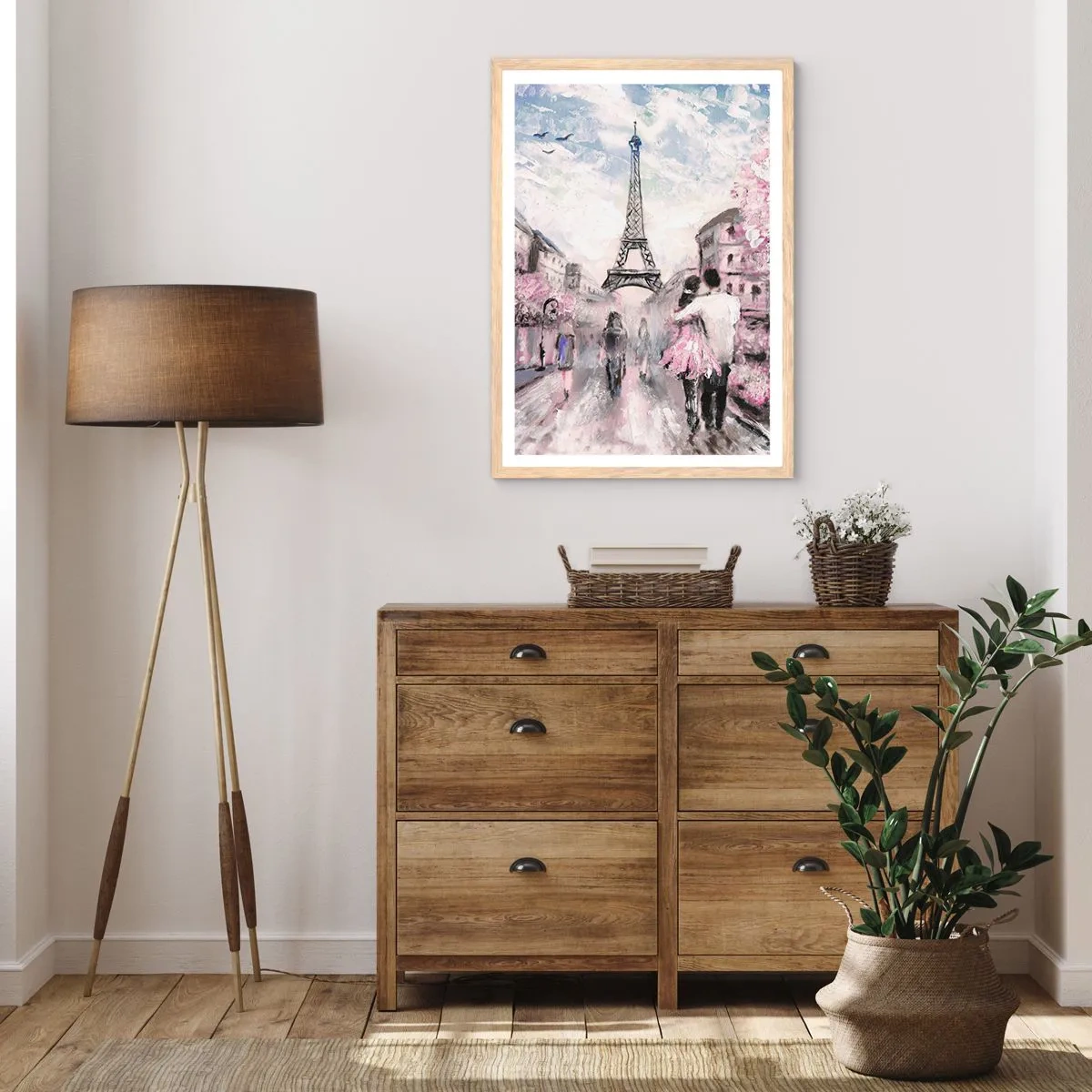 Póster en marco roble claro - La ciudad del amor - 50x70 cm