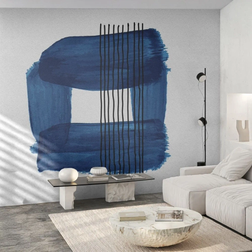 Fotomural Premium Canvas - Composición azul y negra - Abstracción, Pedazo, Arte Moderno - 350x256 cm