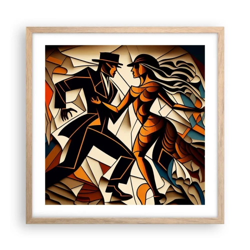 Póster en marco roble claro - Danza de pasión - 50x50 cm