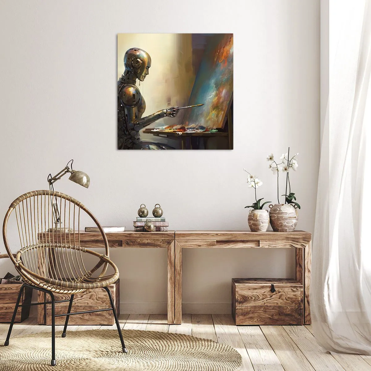 Cuadro sobre lienzo - Impresión de Imagen - Arte del futuro - 40x40 cm