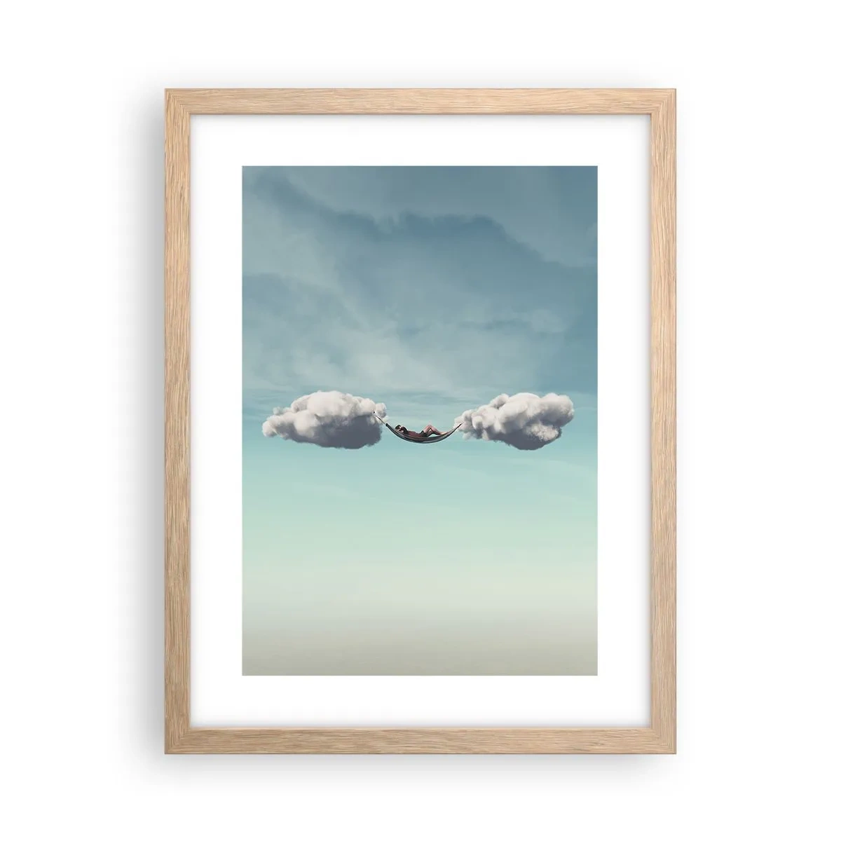 Póster en marco roble claro - La felicidad del momento - 30x40 cm