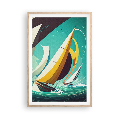Póster en marco roble claro - Afrontar los elementos - 61x91 cm
