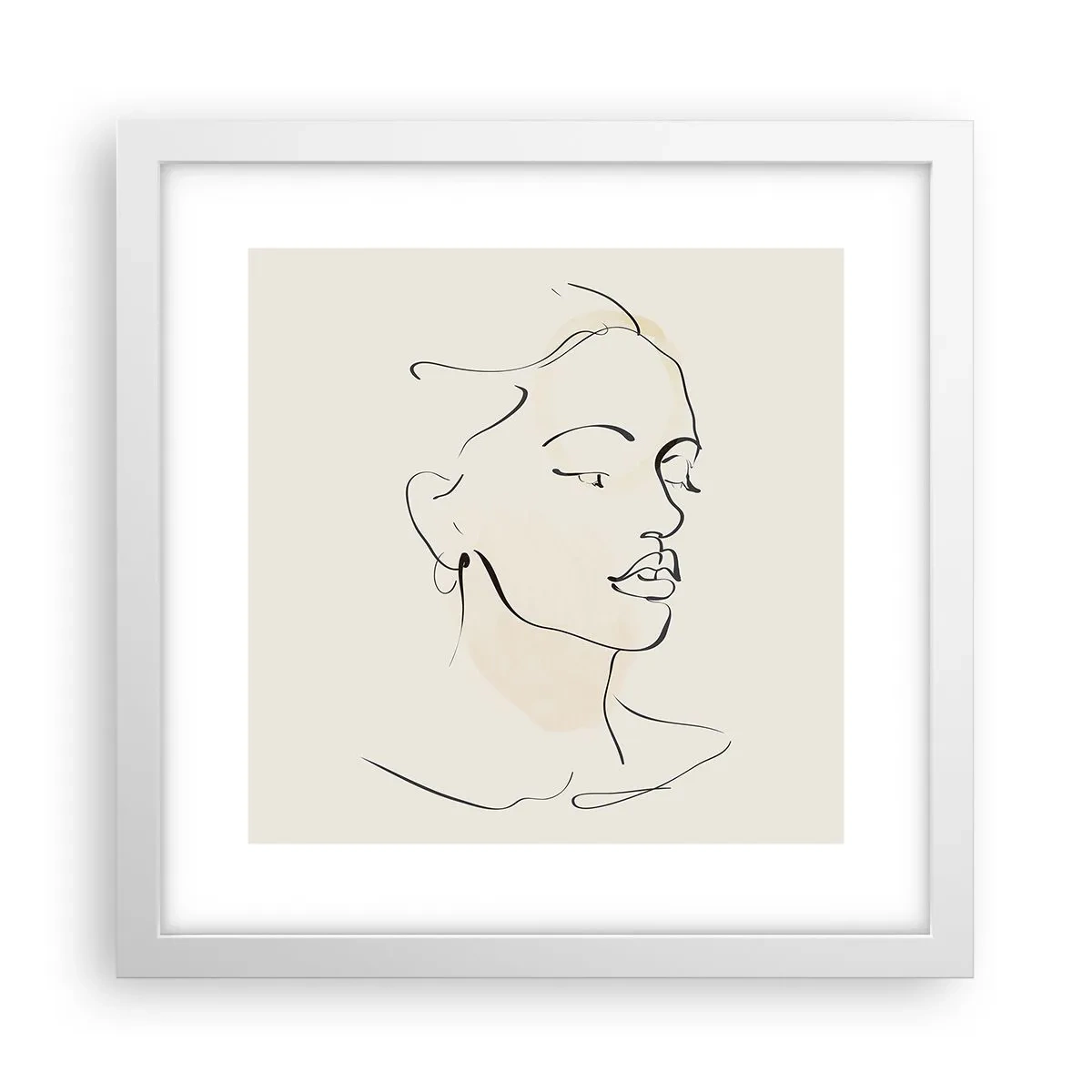 Póster en marco blanco - Líneas que muestran seguridad - 30x30 cm