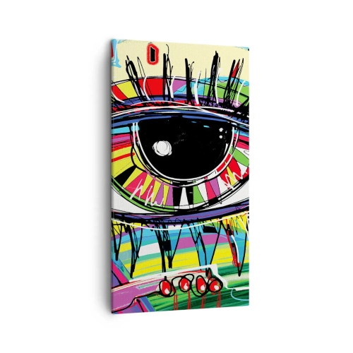 Cuadro sobre lienzo - Impresión de Imagen - Un ojo colorido - un alma colorida - 45x80 cm