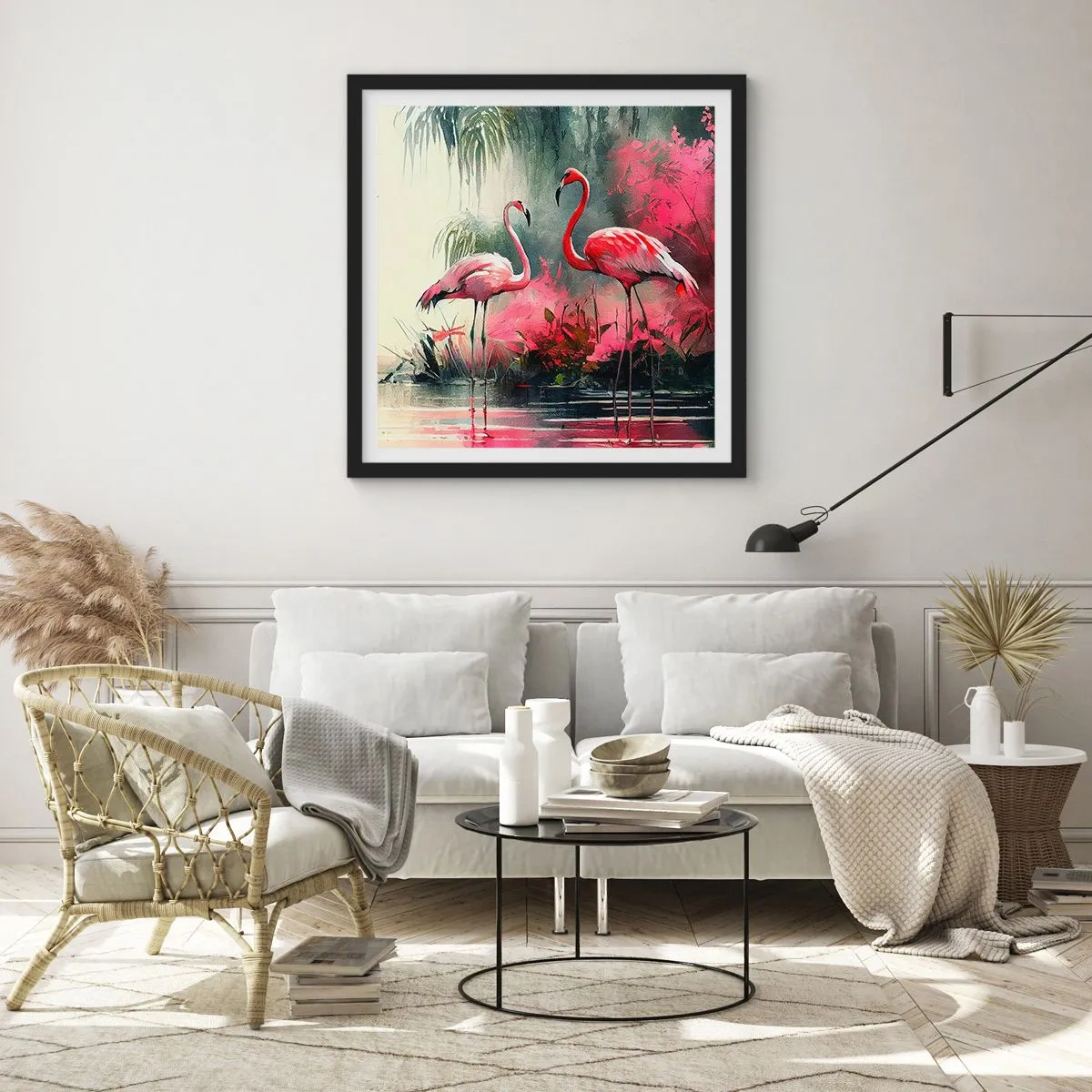Póster en marco negro - Una lección de encanto natural - 40x40 cm