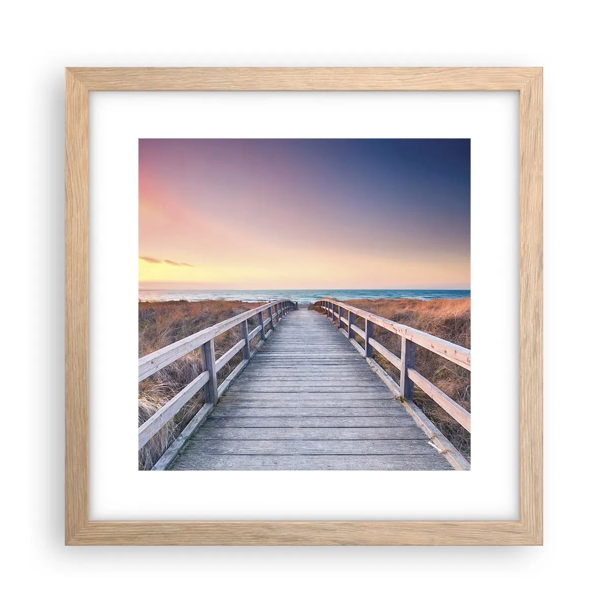 Póster en marco roble claro - Aurora vespertina del Báltico - 30x30 cm